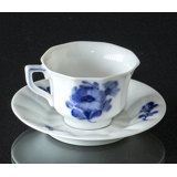 Blue Flower, Angular, Tiny Coffee Cup no. 10/8519, Royal Copenhagen Cup Ø6cm H: 4.5cm saucer: Ø 9.8cm