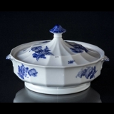 Blue Flower, Angular, roundl Dish with Cover no. 10/8535, Royal Copenhagen