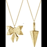 Christmas Ornament- Filled In Bow and Cone Gold-Gold Plated set 2022