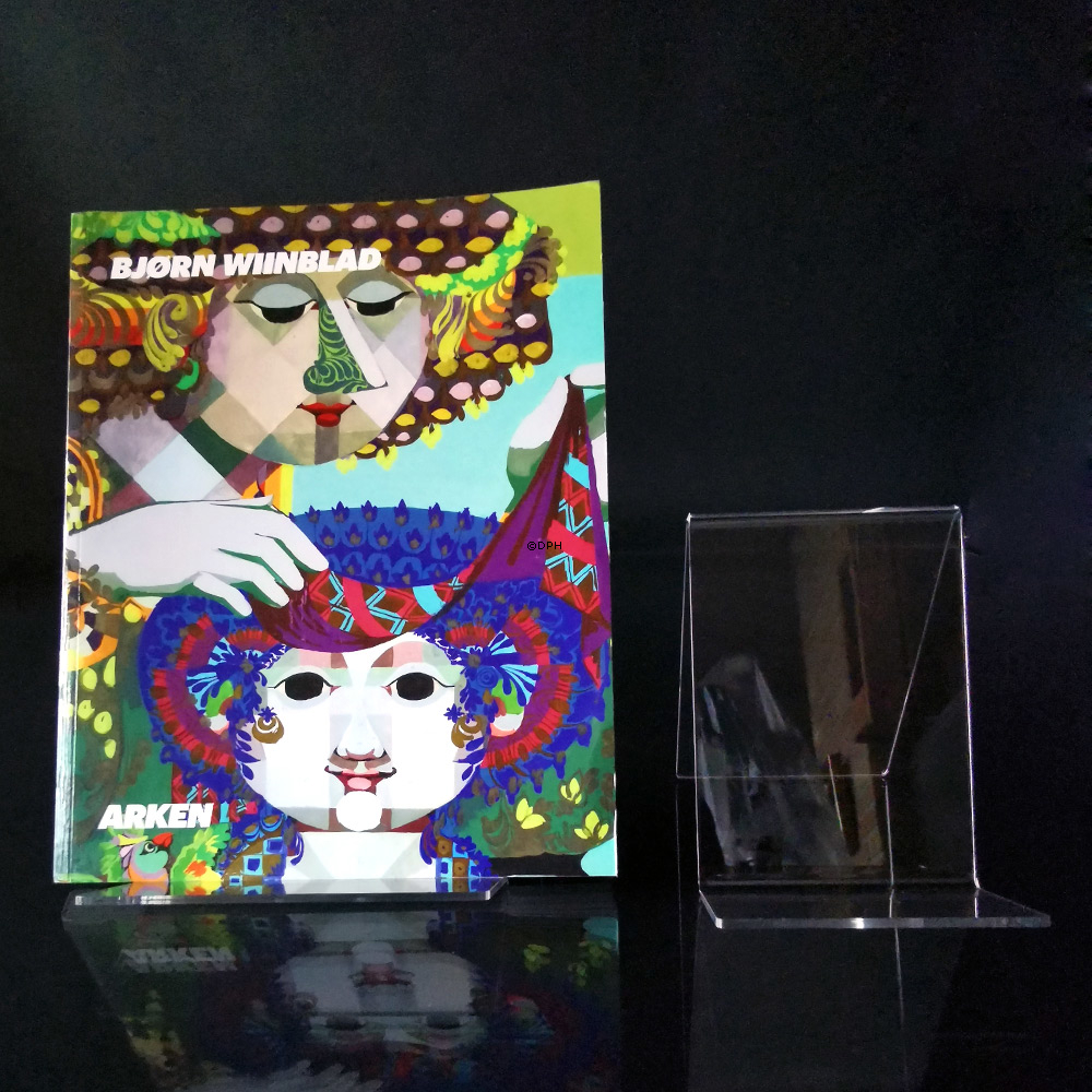 Bogstøtte i kraftig glasklar akryl (3mm)  højde 24 cm (Stor)