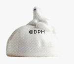 Hvid figur af frø på sten, Royal Copenhagen nr. 061