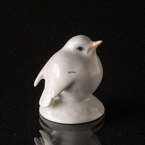 Hvid figur af Rødkælk, Royal Copenhagen figur nr. 125