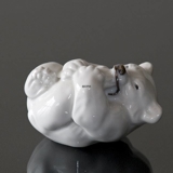 White Polar bear Cub biting its foot figurine, Royal Copenhagen no.21434 or 234