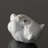Hvid figur af isbjørneunge, Royal Copenhagen nr. 21434 eller 234