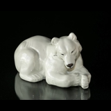 Weißer Eisbär, der sich entspannen, Royal Copenhagen Figur Nr. 21520 oder 238