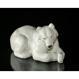 White Polar bear lying down resting, Royal Copenhagen figurine no. 21520 or 238