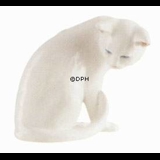 Weiße Katze sitzt, Royal Copenhagen Figur Nr. 301