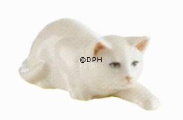 Snigende hvid kat, Royal Copenhagen figur nr. 306