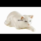 Schleichende weiße Katze, Royal Copenhagen Figur Nr. 306