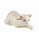 Schleichende weiße Katze, Royal Copenhagen Figur Nr. 306