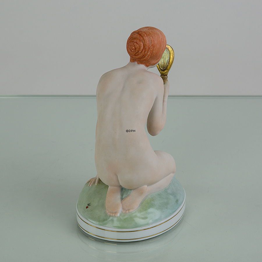 Pige med spejl, Overglasurfigur, Royal Copenhagen nr. 1244 eller 093