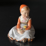 Girl from Funen sitting with flowers, Royal Copenhagen no. 12420 or 256