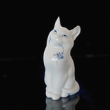 Kat, Royal Copenhagen figur af siddende kat nr.1803, med mussel dekoration (musselmalet)