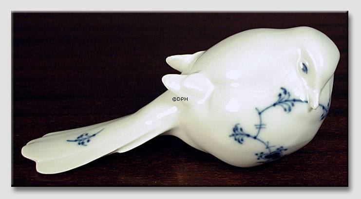 Pessimist, Royal Copenhagen figur af mejse nr. 411, med mussel dekoration