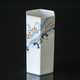 Vase 20cm, Hvid med blå blomster, Royal Copenhagen nr. 473