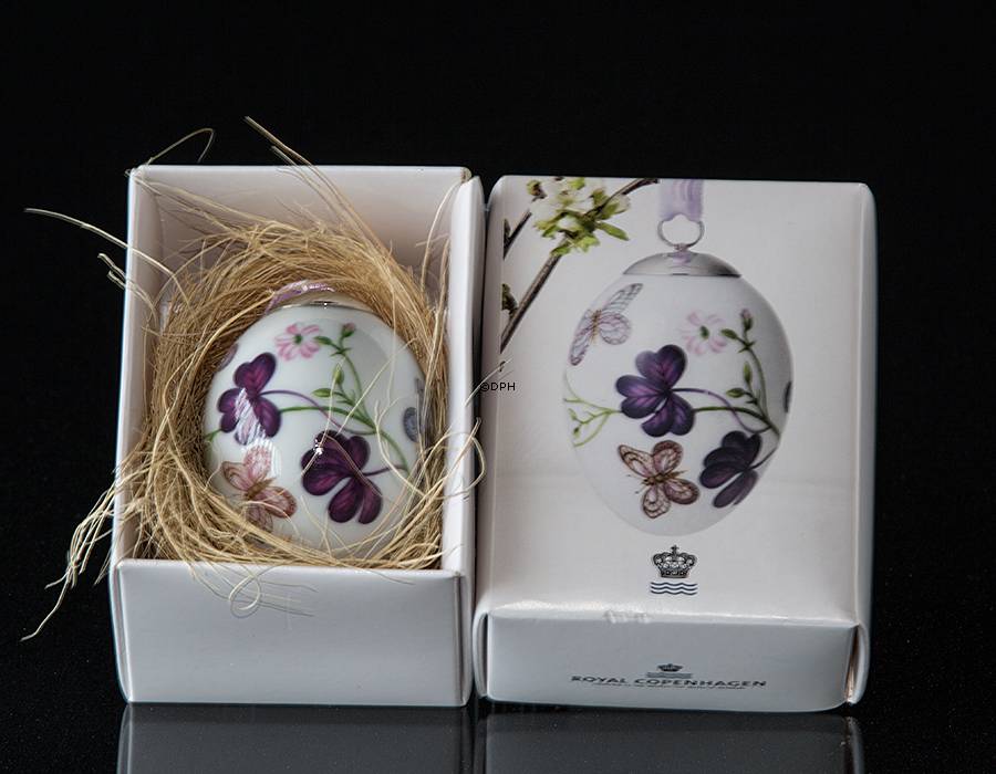 Påskeæg med blålilla sommerfugl, Royal Copenhagen påskeæg 2016