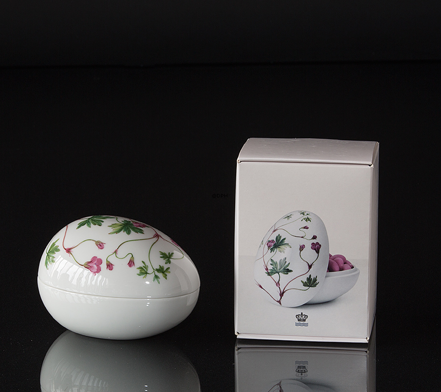 Liggende bonbonniere med geranium, Royal Copenhagen påskeæg 2016