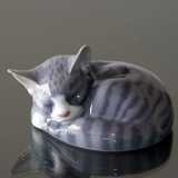 Schlafende Tabby Katze, Royal Copenhagen Figur Nr. 422 oder 057