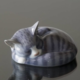 Sleeping tabby Cat, Royal Copenhagen figurine no. 422 or 057