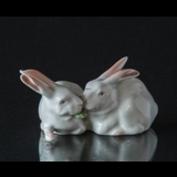 Weißes Paar Kaninchen, Royal Copenhagen Figur Nr. 518 oder 065