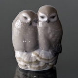 Pair of owls, Royal Copenhagen bird figurine no. 834 or 077