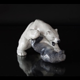 Polar Bear with Seal, Royal Copenhagen figurine no. 1108 or 086