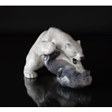 Polar Bear with Seal, Royal Copenhagen figurine no. 1108 or 086