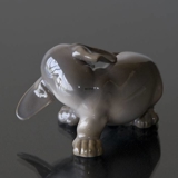 Dachshund chasing its tail, Royal Copenhagen figurine no. 1407 or 102