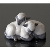 Pair of Little Lambs resting closely, Royal Copenhagen figurine no. 2769 or 137