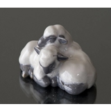 Pair of Little Lambs resting closely, Royal Copenhagen figurine no. 2769 or 137