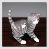 Tabby kitten standing, Royal Copenhagen cat figurine no. 305