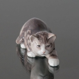 Tabby Cat tiptoeing,Royal Copenhagen figurine no. 306