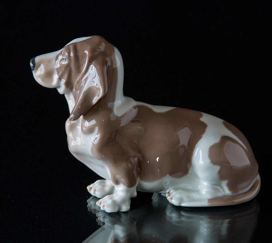 Bassethound, Royal Copenhagen hunde figur nr. 356
