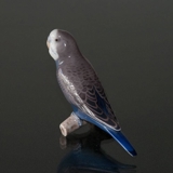 Blue Budgerigar, parakeet on branch, Bing & Grondahl bird figurine or 457