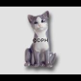Grey Kitten, sitting, Bing & grondahl cat figurineno. 2515 or 515