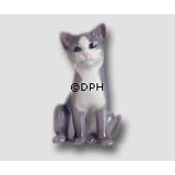 Grey Kitten, sitting, Bing & grondahl cat figurineno. 2515 or 515