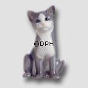 Siddende grå kattekilling, Bing & Grøndahl kattefigur nr. 2515 | Nr. 1020515 | Alt. B2515 | DPH Trading