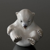 Polar Bear Cub sitting playfully, Bing & Grondahl figurine no. 2536 or 536