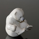Polar Bear Cub sitting playfully, Bing & Grondahl figurine no. 2536 or 536