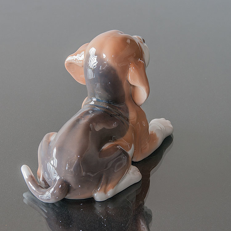 Liggende Beagle, Bing & Grøndahl hundefigur nr. 2565 eller 565