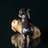Legende Rottweiler og Golden Retriever, Royal Copenhagen hunde figur nr. 746