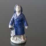 Boy with raincoat and umbrella, Royal Copenhagen figure no. 3556 or 147