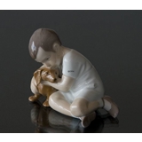 Junge mit Hund, Wahre Freundschaft, Bing & Gröndahl Figur Nr. 1951 oder 440