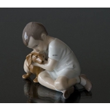 Boy with Dog, True Friendship, Bing & grondahl figurine no. 1951 or 440