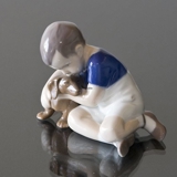 Boy hugging his Friend the Dog, Bing & grondahl figurine no. 1951 or 440