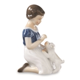 Mädchen mit Welpe, Bing & Gröndahl Figur Nr. 2316 oder 477