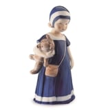 Elsa mit Teddybär, Mädchen stehend, Royal Copenhagen Figur Nr. 671