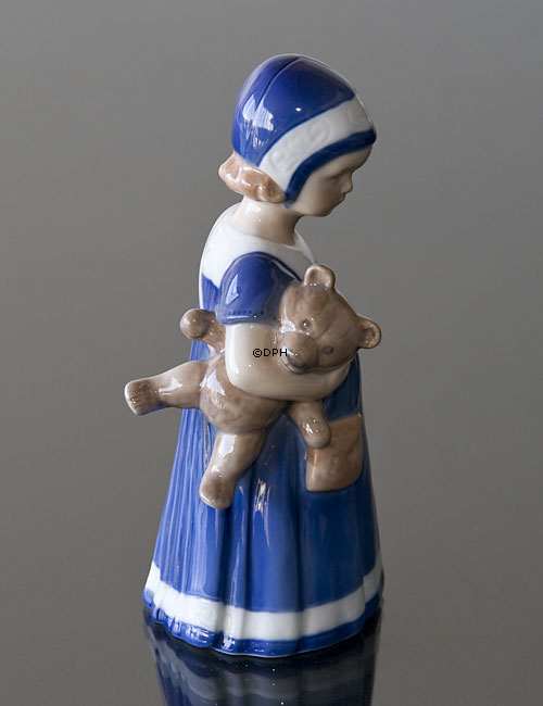 Else med bamse, Stående pige, Royal Copenhagen figur nr. 671