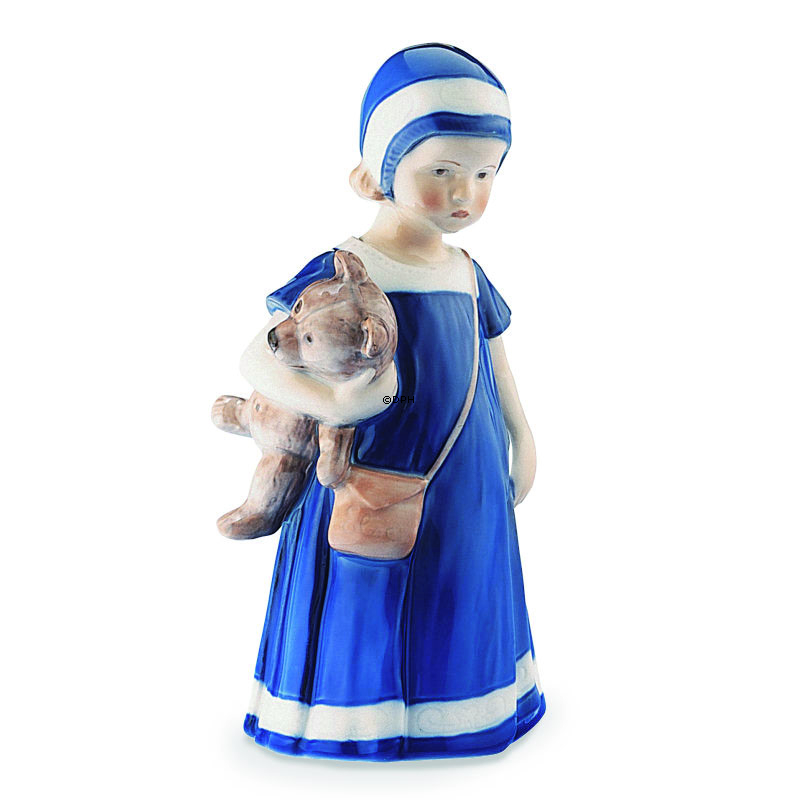 Else med bamse, Stående pige, Royal Copenhagen figur nr. 671