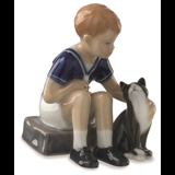 Jens with his cat Felix, Royal Copenhagen figurine no. 684